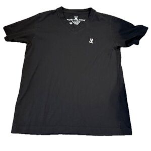 Psycho bunny boys large 14-16 v neck black tshirt Pima cotton